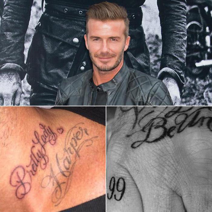 Tatuaże Beckham na plecach