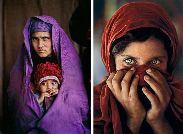 afghánská dívka se zelenými očima