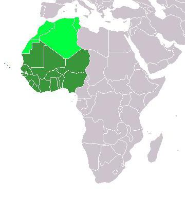 Západní Afrika hlavní města