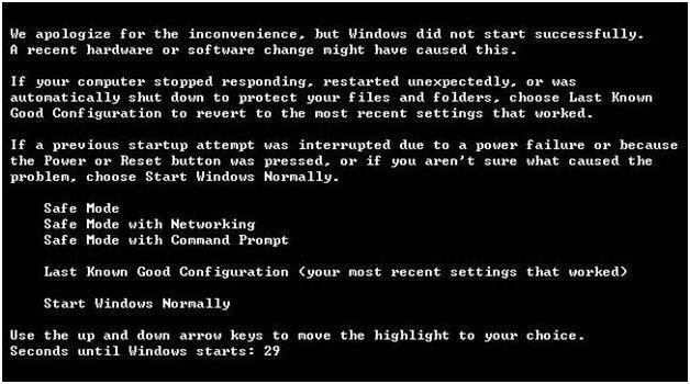 dopo l'aggiornamento di Windows 7 non inizia