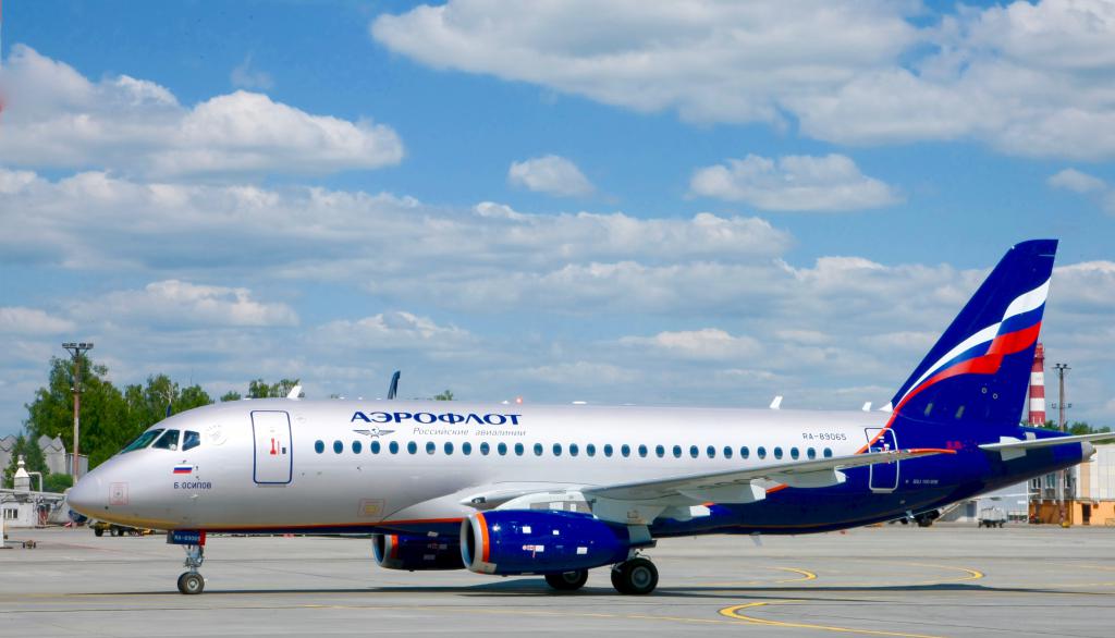 Samolot Aeroflot w locie Moskwa-Barcelona