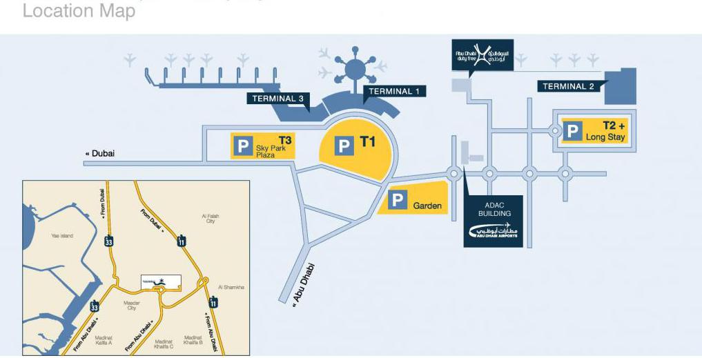 Mapa letiště Abu Dhabi Airport