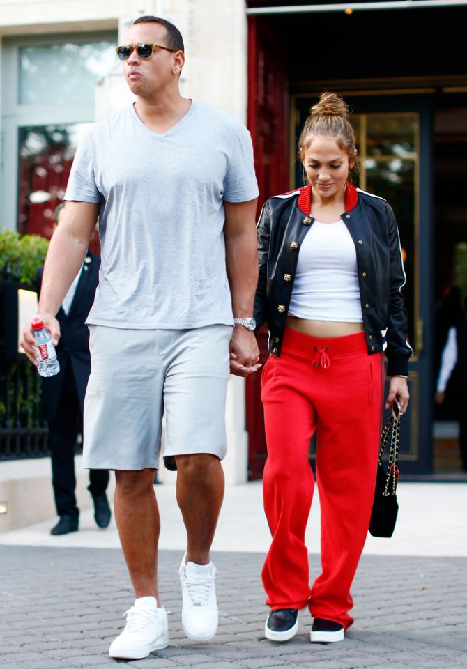 Jennifer Lopez con il suo futuro marito Alex Rodriguez