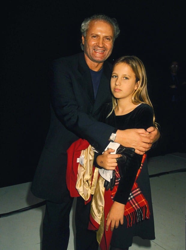 Allegra Versace con suo padre