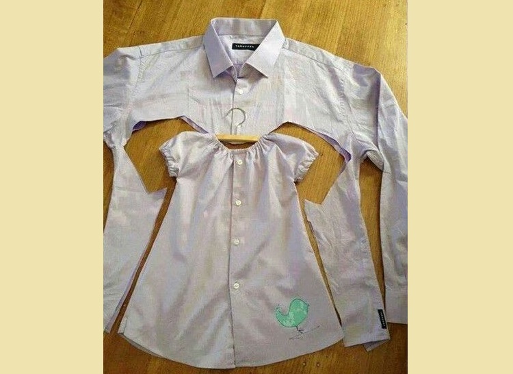 Otroška obleka iz srajce