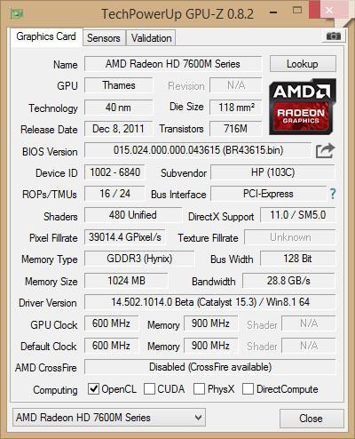 zmogljiva grafična kartica AMD Radeon HD 7600m