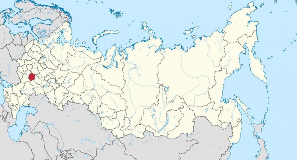 Tambovska regija na zemljevidu