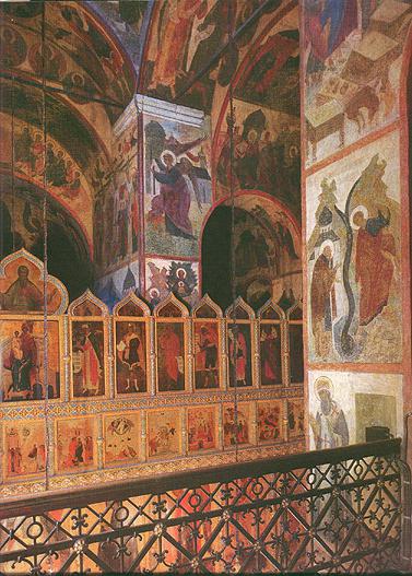 Fresky zvěstování katedrály Moskevského Kremlu