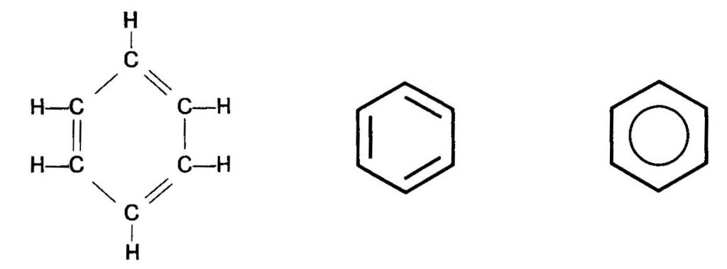 wzory strukturalne benzenu