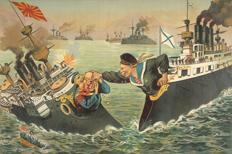 Karykatura bitwy morskiej