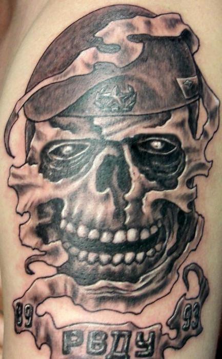 armádní tetování podle typu armády