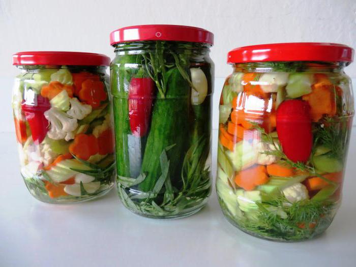 разнообразни зеленчуци за зимата без стерилизация