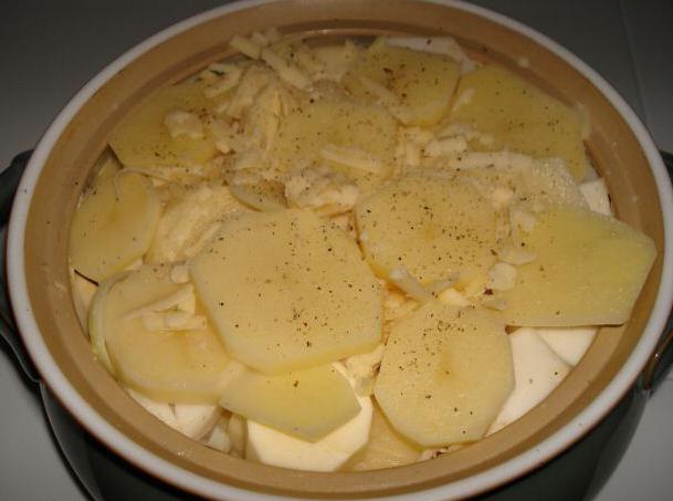 pečené brambory s kuřecím masem a sýrem v troubě