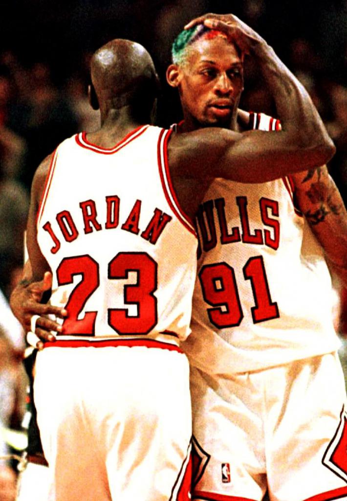 Dennis Rodman e Michael Jordan