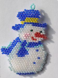 Snowman schemat splot perełek