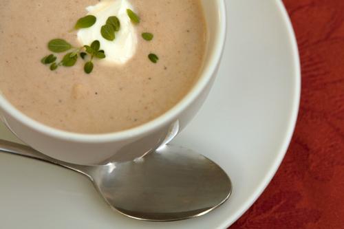 ricetta zuppa di purè di patate champignon