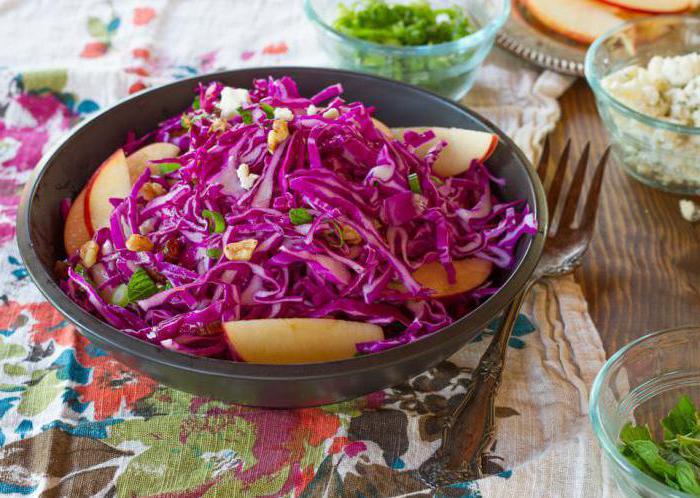 рецепт за салату од плавог купуса са фотографијама без мајонеза