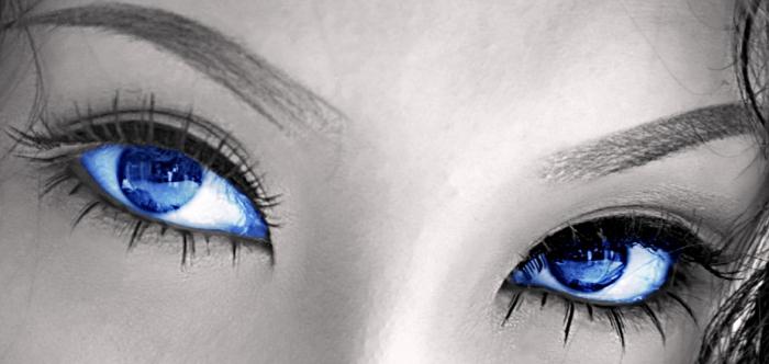 modre oči