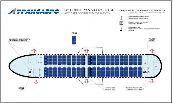 I migliori posti del layout di cabina Boeing 737 500