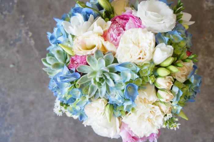 bouquet di ortensie blu