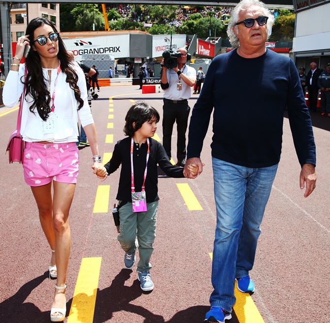 Flavio Briatore s svojo ženo in sinom