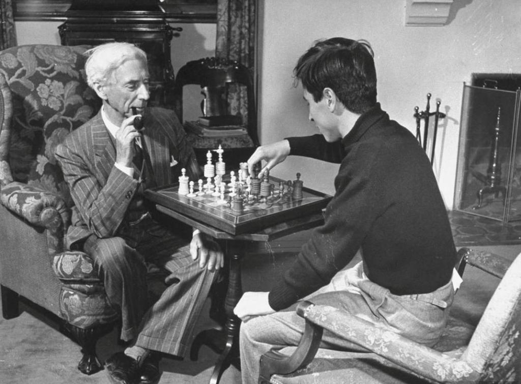 Bertrand Russell con figlio