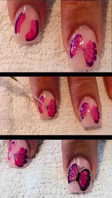 farfalla sulle unghie