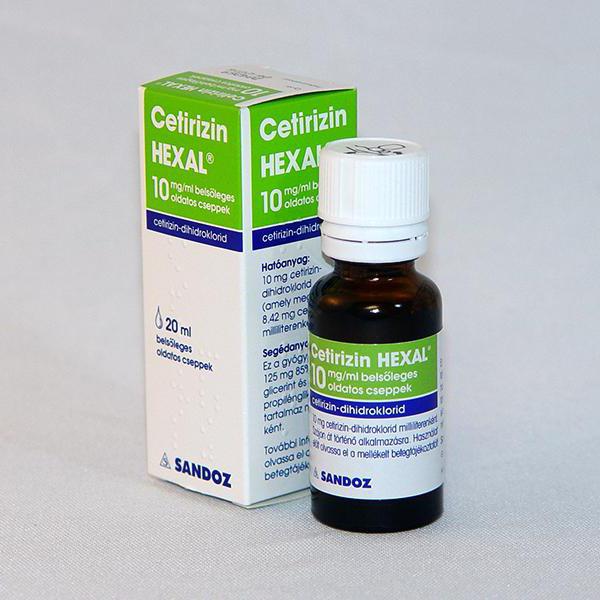 cetirizinové hexalové tablety