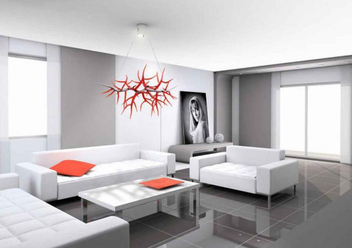 moderní obývací pokoj lustr