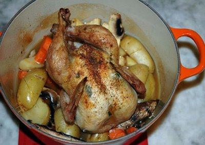 pečené kuře s bramborami