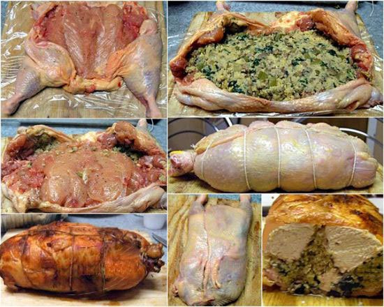 Etapy gotowania galantyny z kurczaka