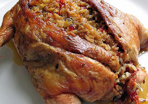 kako napolniti piščanca z rižem