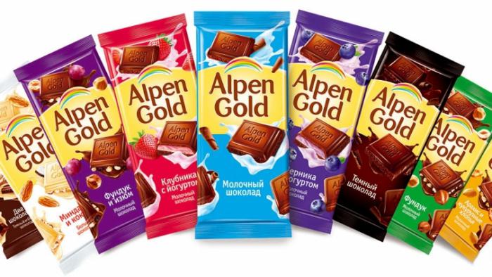 druhy čokolády Alpen Gold mléko bílá tmavá