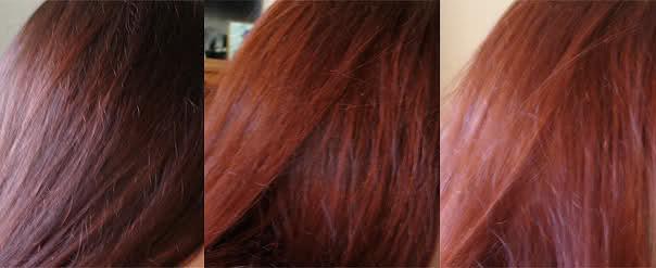 осветление на канелената коса преди и след нея