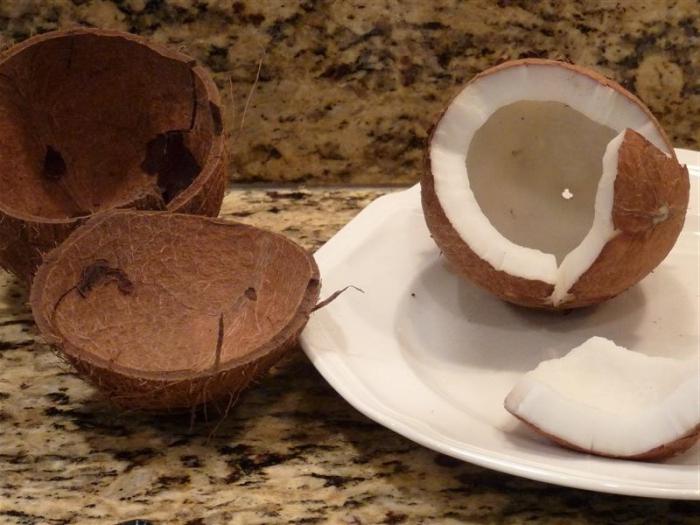 как да се раздели кокосов орех