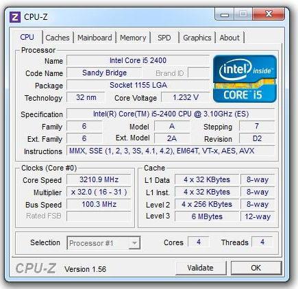 Intelovo jedro i5 2400 3 10 GHz