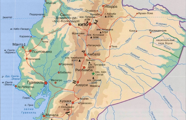 zemljevid Ekvadorja