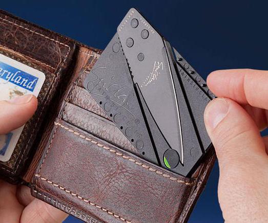 carta di credito coltello pieghevole