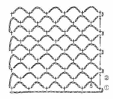 схема пуловер мрежа плетене на една кука