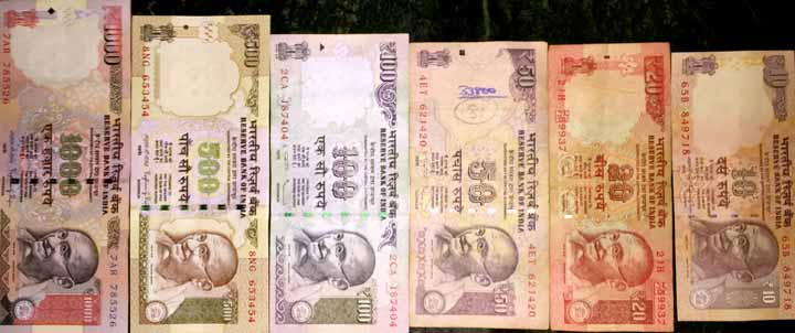 banconote dell'India