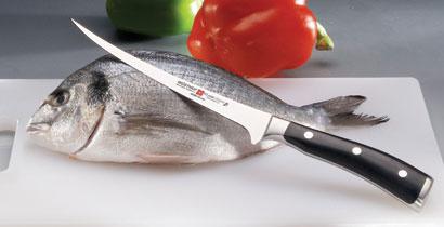 Cięcie noża do filetowania ryb