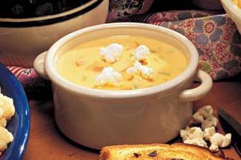 zuppa di purea di champignon e formaggio