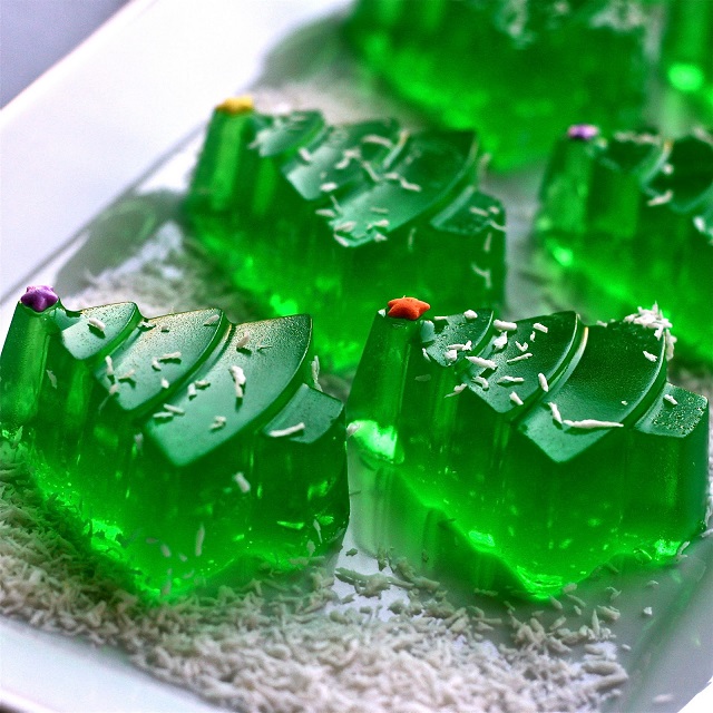 gelatina verde menta