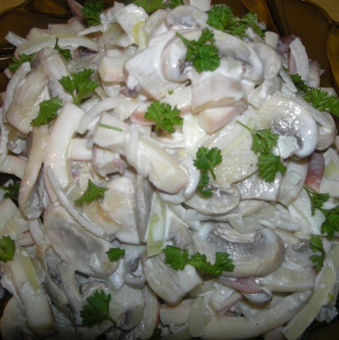 chobotnice a krabové salátové recepty