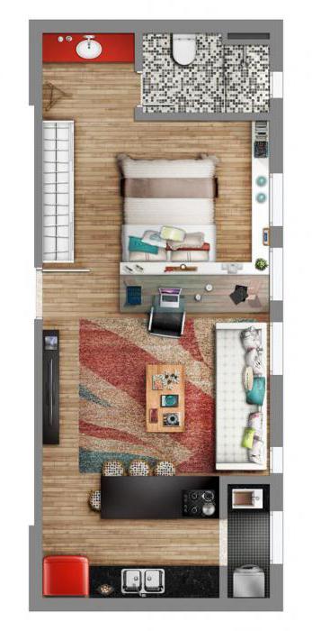 design enosobno stanovanje 30 m2