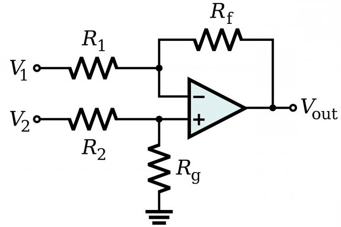 Circuito dell'amplificatore differenziale