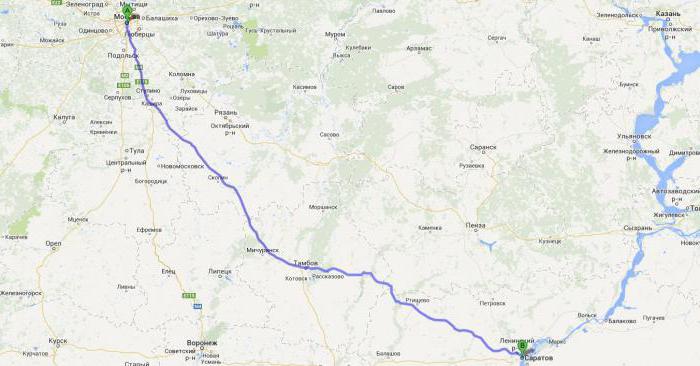 Koliko kilometrov od Moskve do Saratova z avtomobilom