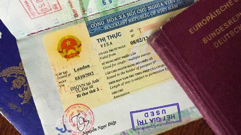 Campione di riempimento del visto del Vietnam