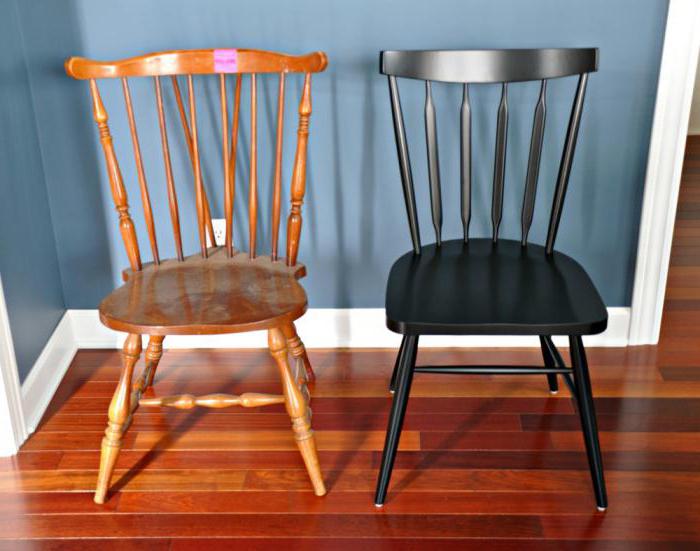 do-it-yourself restaurování židle před a po