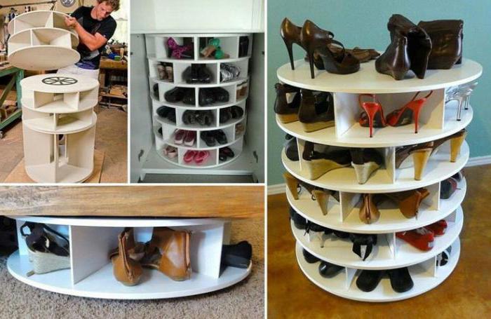 drewniane półki na buty